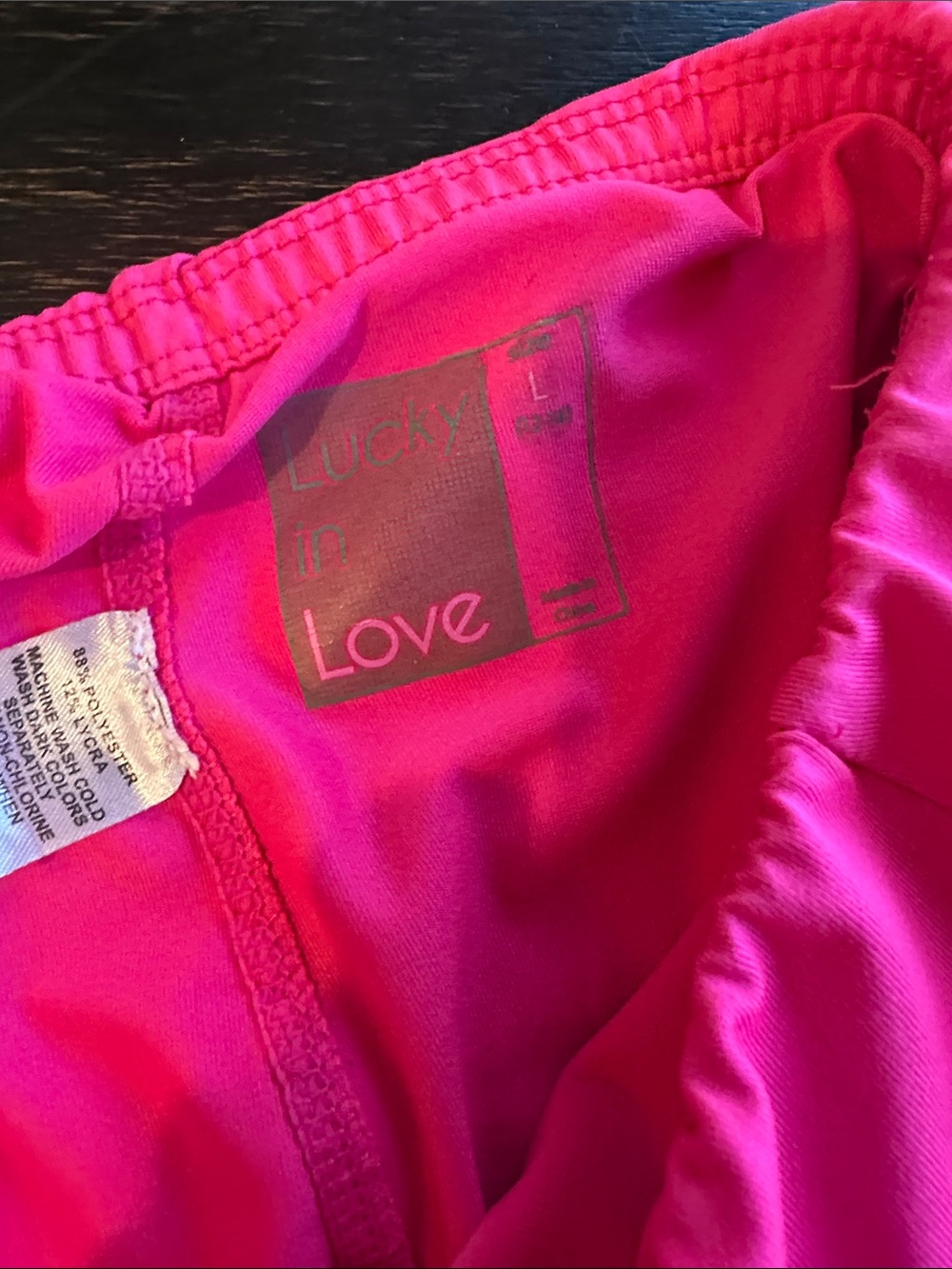 Lucky in Love Hot Pink Fringe Mini Skirt with Purple Accents - Picture 3 of 4